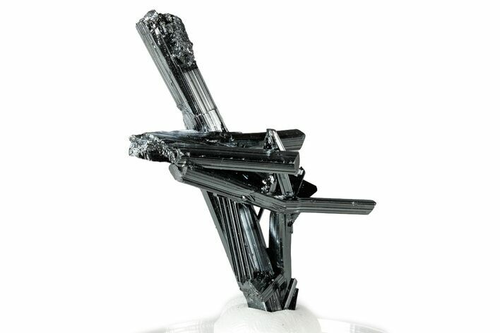 Very Lustrous Metallic Stibnite Crystals - Jiangxi, China #326621